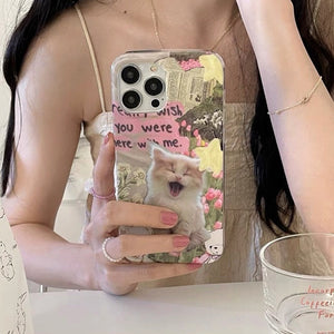 VILZSTUDIOS Stylish cat rhinestone phone case for iPhone