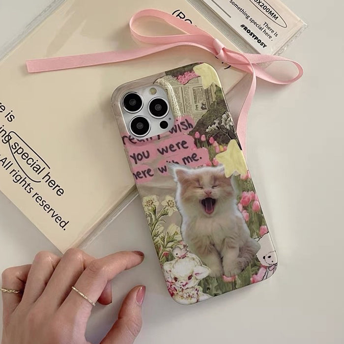 VILZSTUDIOS Stylish cat rhinestone phone case for iPhone
