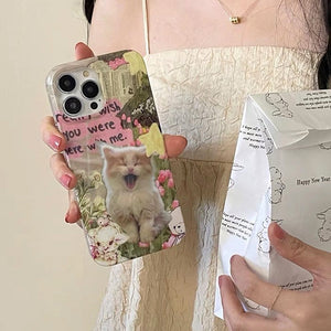 VILZSTUDIOS Stylish cat rhinestone phone case for iPhone