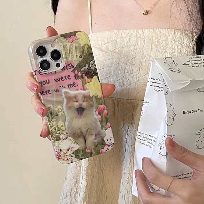 VILZSTUDIOS Stylish cat rhinestone phone case for iPhone