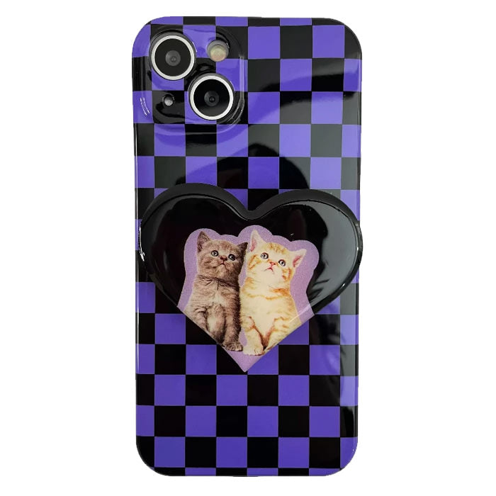 VILZSTUDIOS Kitty checkerboard phone case