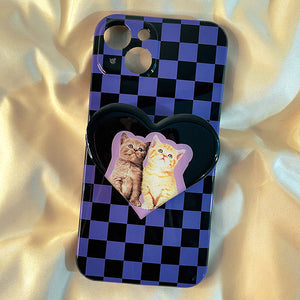 VILZSTUDIOS Kitty checkerboard phone case