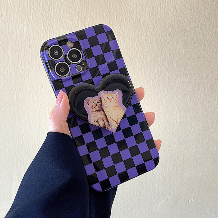 VILZSTUDIOS Kitty checkerboard phone case