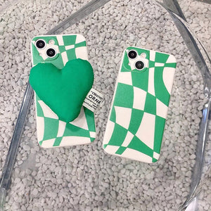 VILZSTUDIOS Stylish green checkered iPhone case