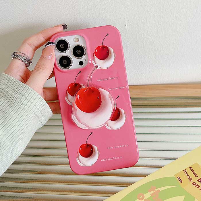 VILZSTUDIOS Stylish cherry-themed phone case