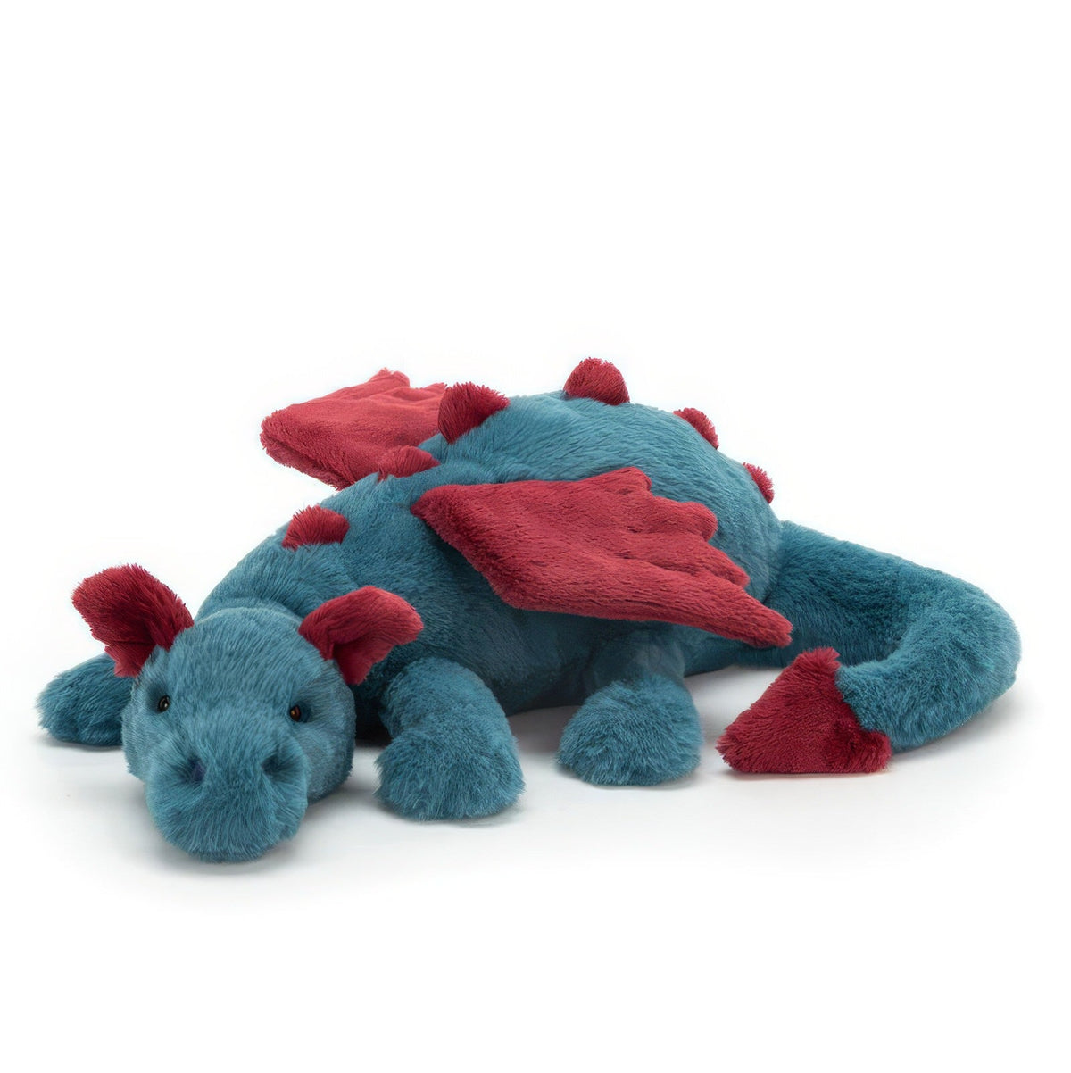 VILZSTUDIOS Charming dragon plush toy in teal with crimson wings