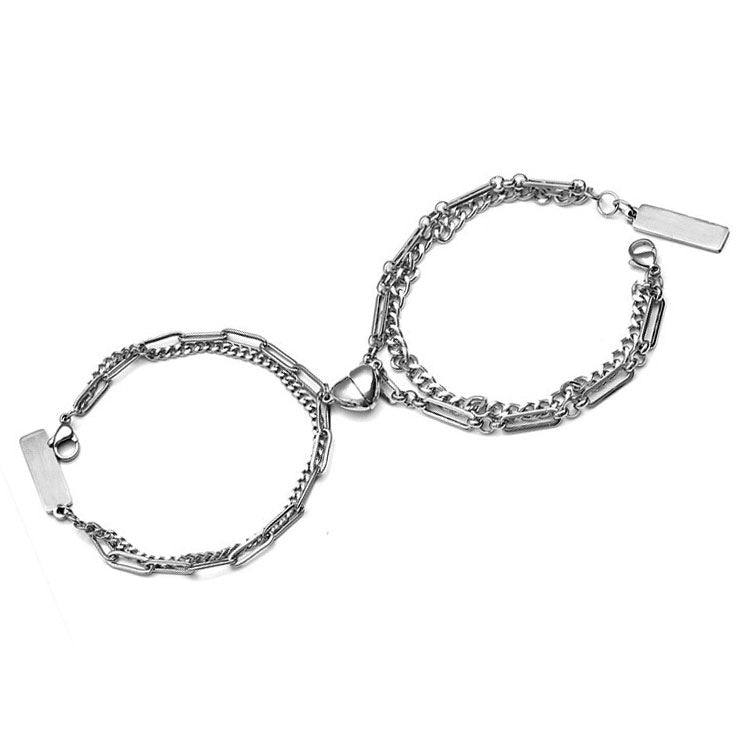 VILZSTUDIOS Two-piece magnetic heart bracelets set