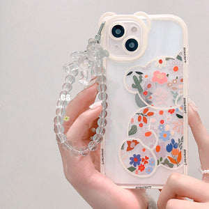 VILZSTUDIOS Floral Bear Chain iPhone Case design
