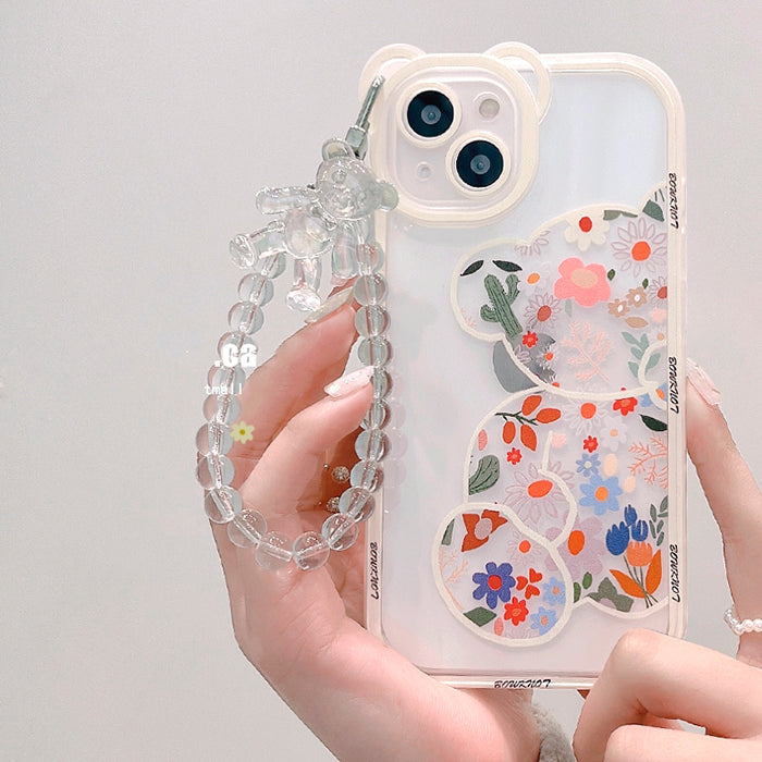 VILZSTUDIOS Floral Bear Chain iPhone Case design