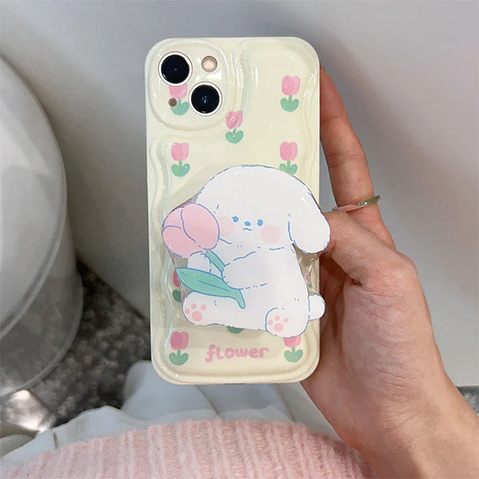 VILZSTUDIOS Stylish floral puppy iPhone case for protection