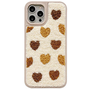 VILZSTUDIOS Fuzzy iPhone case with heart design