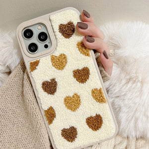 VILZSTUDIOS Fuzzy iPhone case with heart design