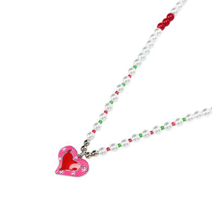 VILZSTUDIOS Beaded heart necklace made of zinc alloy