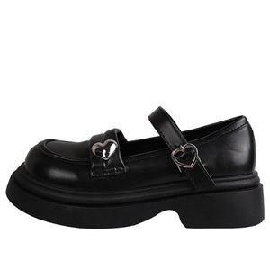 VILZSTUDIOS Charming Heart Buckle Mary Jane Shoes