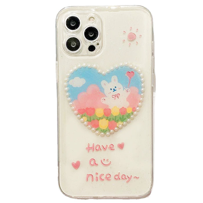 VILZSTUDIOS Charming Heart Bunny iPhone Case