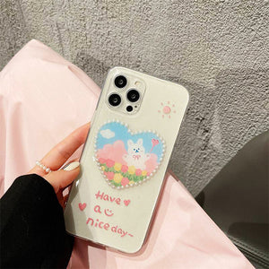 VILZSTUDIOS Charming Heart Bunny iPhone Case