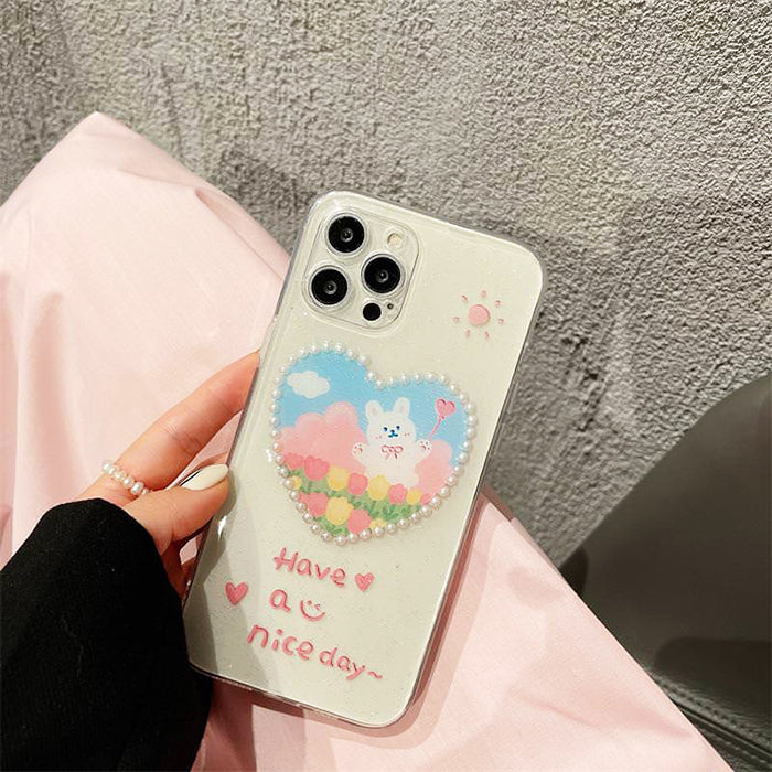 VILZSTUDIOS Charming Heart Bunny iPhone Case