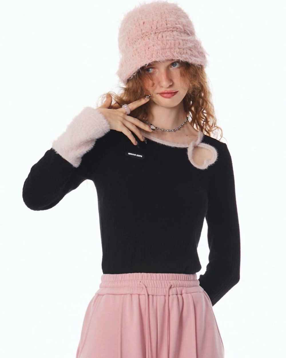 VILZSTUDIOS Charming Heart Cutout Cozy Top product image