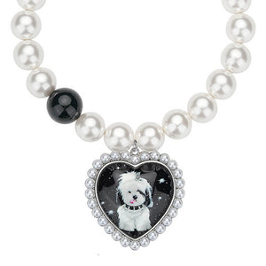 VILZSTUDIOS Charming heart pendant pearl necklace