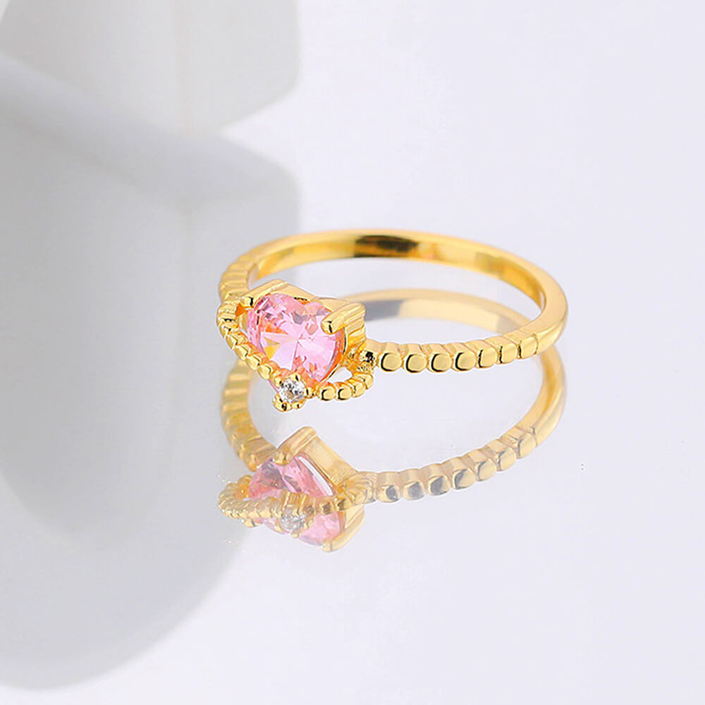 VILZSTUDIOS Elegant heart-shaped gemstone ring