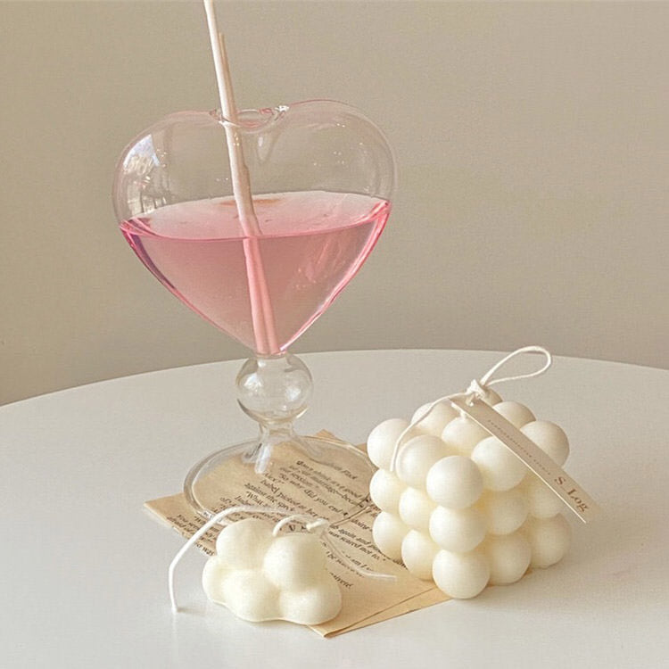VILZSTUDIOS Heart-shaped glass vase for home decor