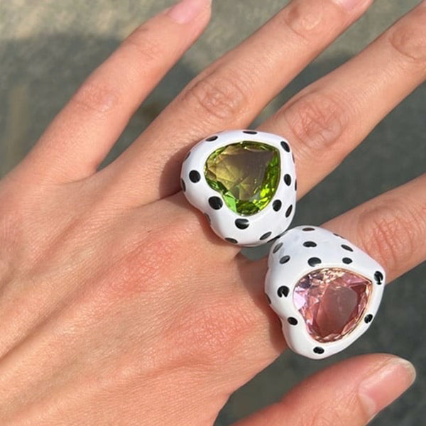VILZSTUDIOS Charming heart polka dot ring