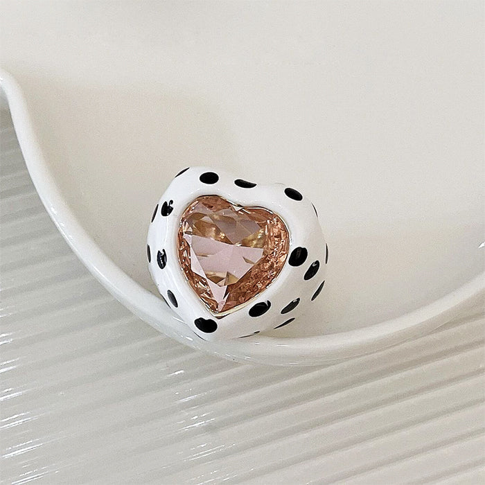 VILZSTUDIOS Charming heart polka dot ring