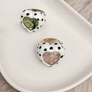 VILZSTUDIOS Charming heart polka dot ring