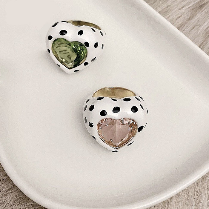 VILZSTUDIOS Charming heart polka dot ring