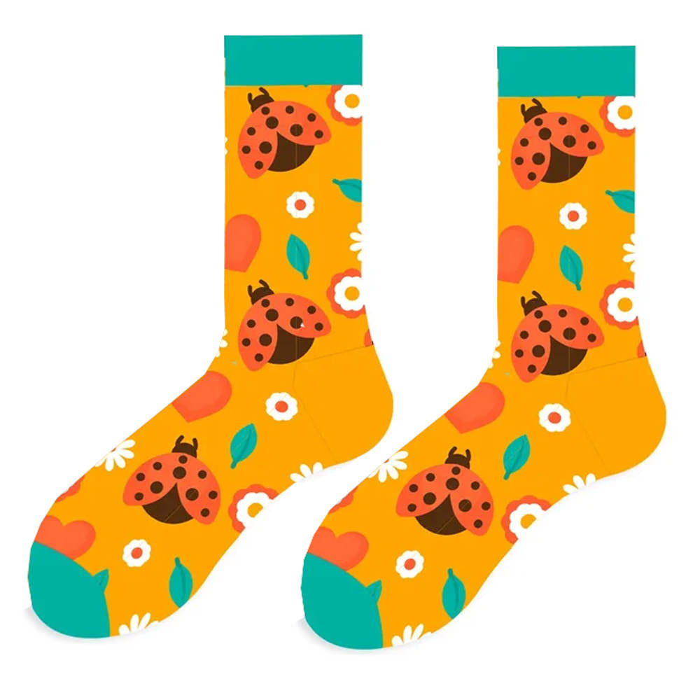 VILZSTUDIOS Stylish ladybug print socks for fashionable wear