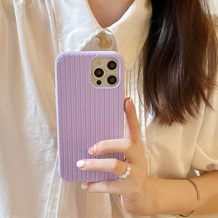 VILZSTUDIOS Stylish pastel knit iPhone case