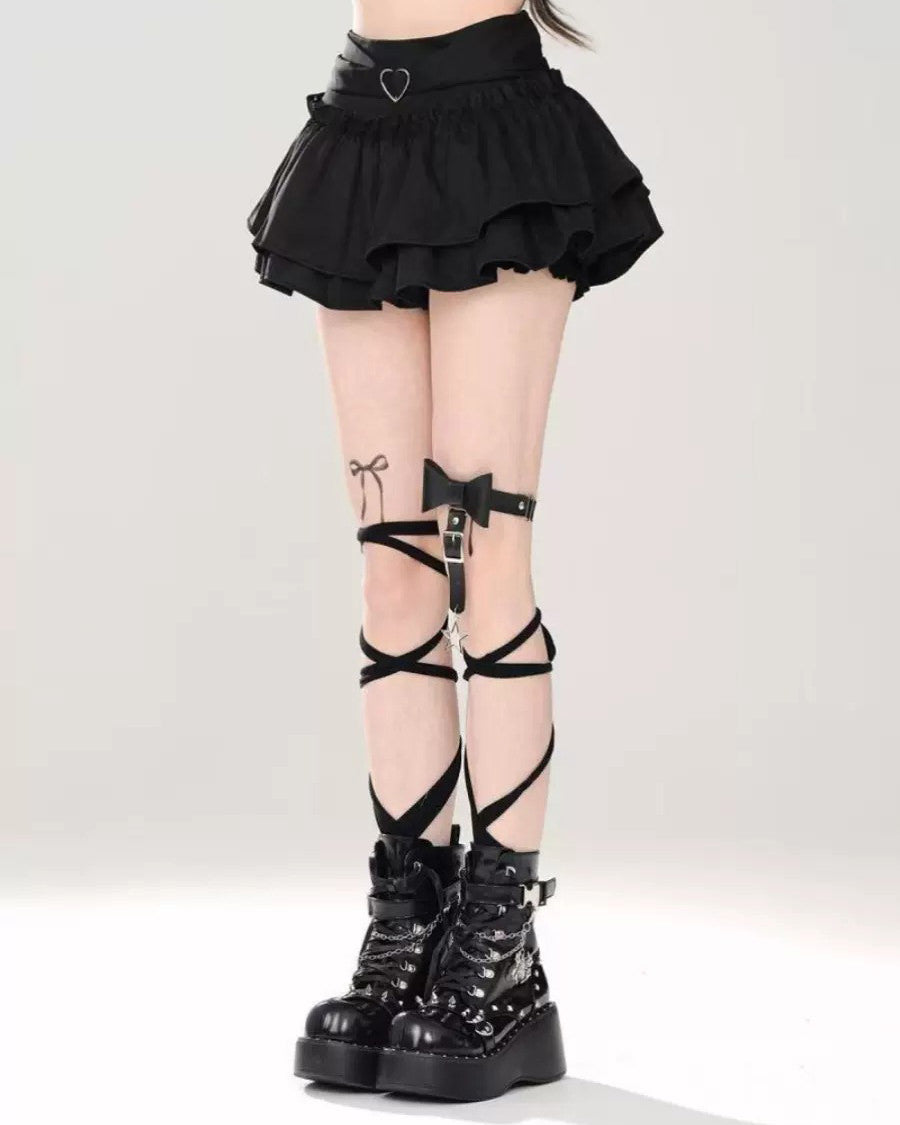 VILZSTUDIOS Layered ruffle skirt with delicate frills and cinched waist