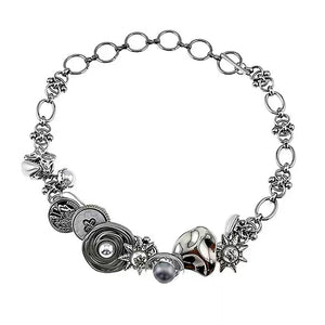 VILZSTUDIOS Mixed charm silver necklace with pearl details