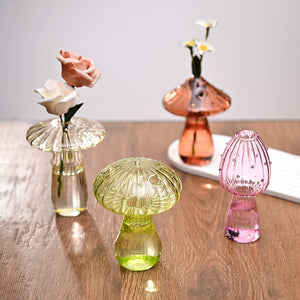 VILZSTUDIOS Nordic mushroom glass vase for home decoration