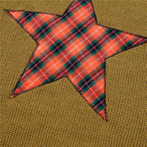 VILZSTUDIOS Knit pullover with plaid star patch
