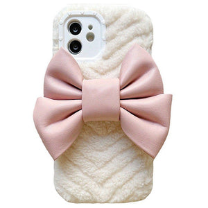 VILZSTUDIOS Stylish bow fluffy iPhone case for trendy phone protection