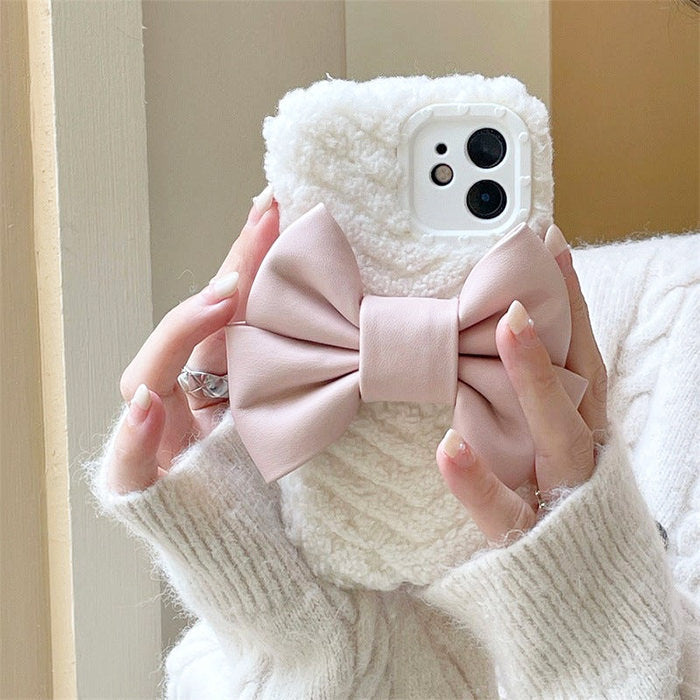 VILZSTUDIOS Stylish bow fluffy iPhone case for trendy phone protection