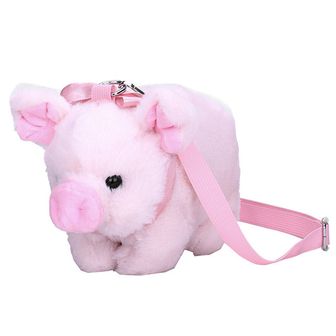 VILZSTUDIOS Plush pig crossbody bag with faux fur