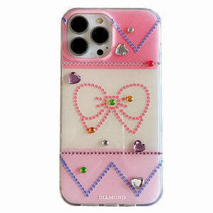 VILZSTUDIOS Rhinestone bowknot phone case