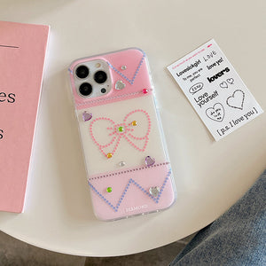 VILZSTUDIOS Rhinestone bowknot phone case