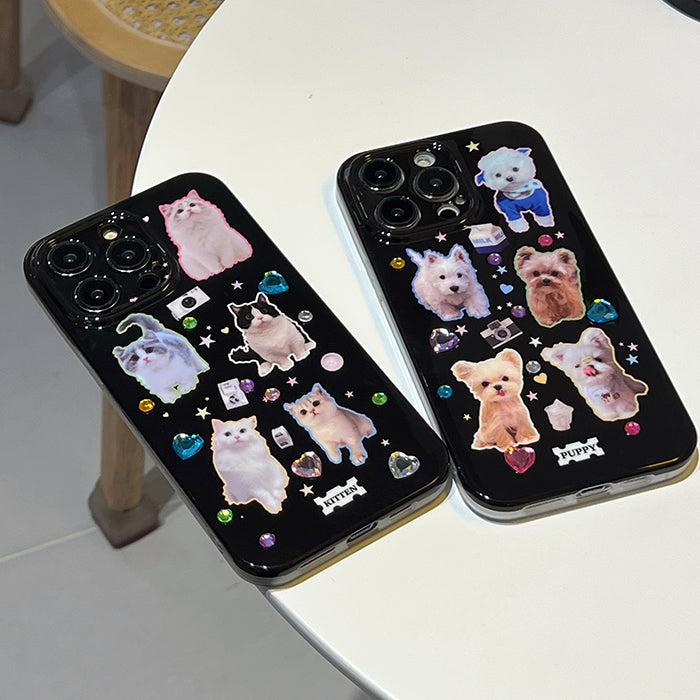 VILZSTUDIOS Stylish rhinestone cat phone case