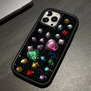 VILZSTUDIOS Rhinestone hearts iPhone case for stylish protection