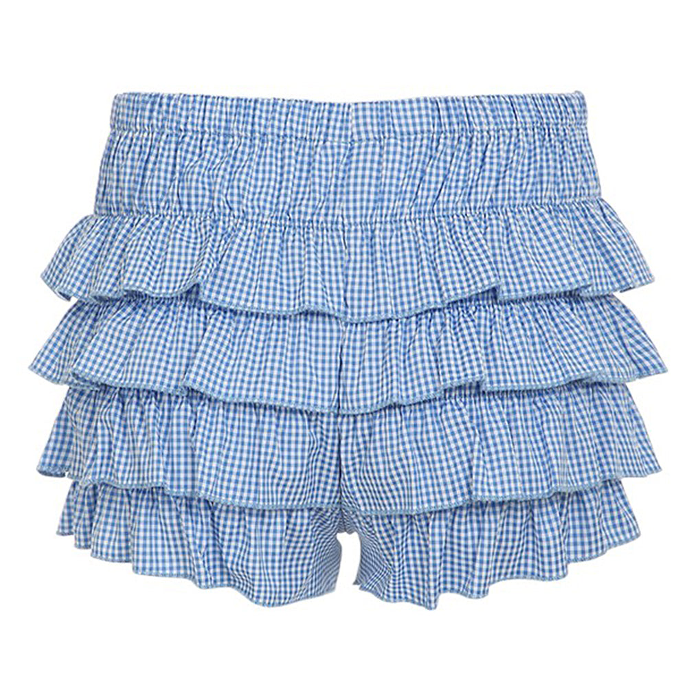 VILZSTUDIOS Layered ruffle gingham shorts for summer fashion
