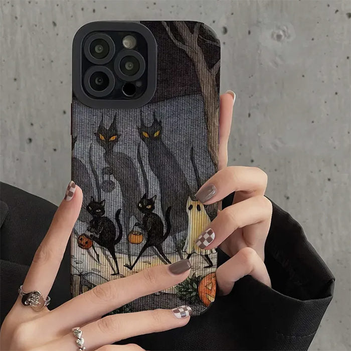VILZSTUDIOS Stylish phone case with ghost and cat design
