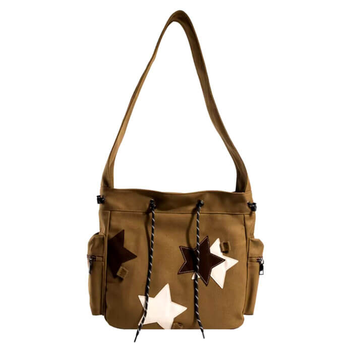 VILZSTUDIOS Stylish crossbody bag with star patches and compartments
