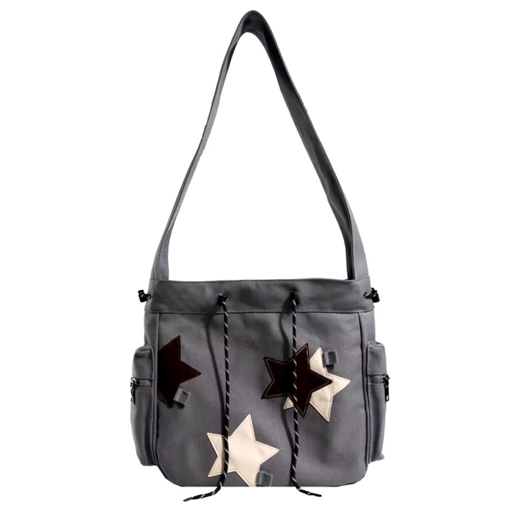 VILZSTUDIOS Stylish crossbody bag with star patches and compartments