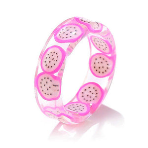 VILZSTUDIOS Handmade clear fruit resin ring