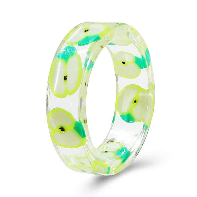 VILZSTUDIOS Handmade clear fruit resin ring