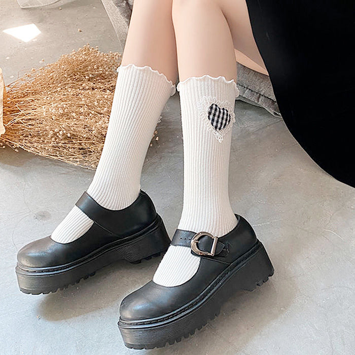 VILZSTUDIOS Checker heart patterned socks for stylish outfits