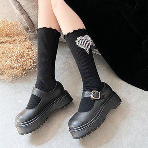 VILZSTUDIOS Checker heart patterned socks for stylish outfits